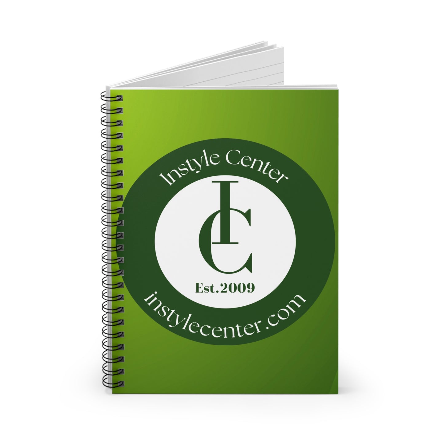 Personalized InStyle Center Spiral Notebook - Ruled Line, Green Design, Great for Journaling & Note-Taking