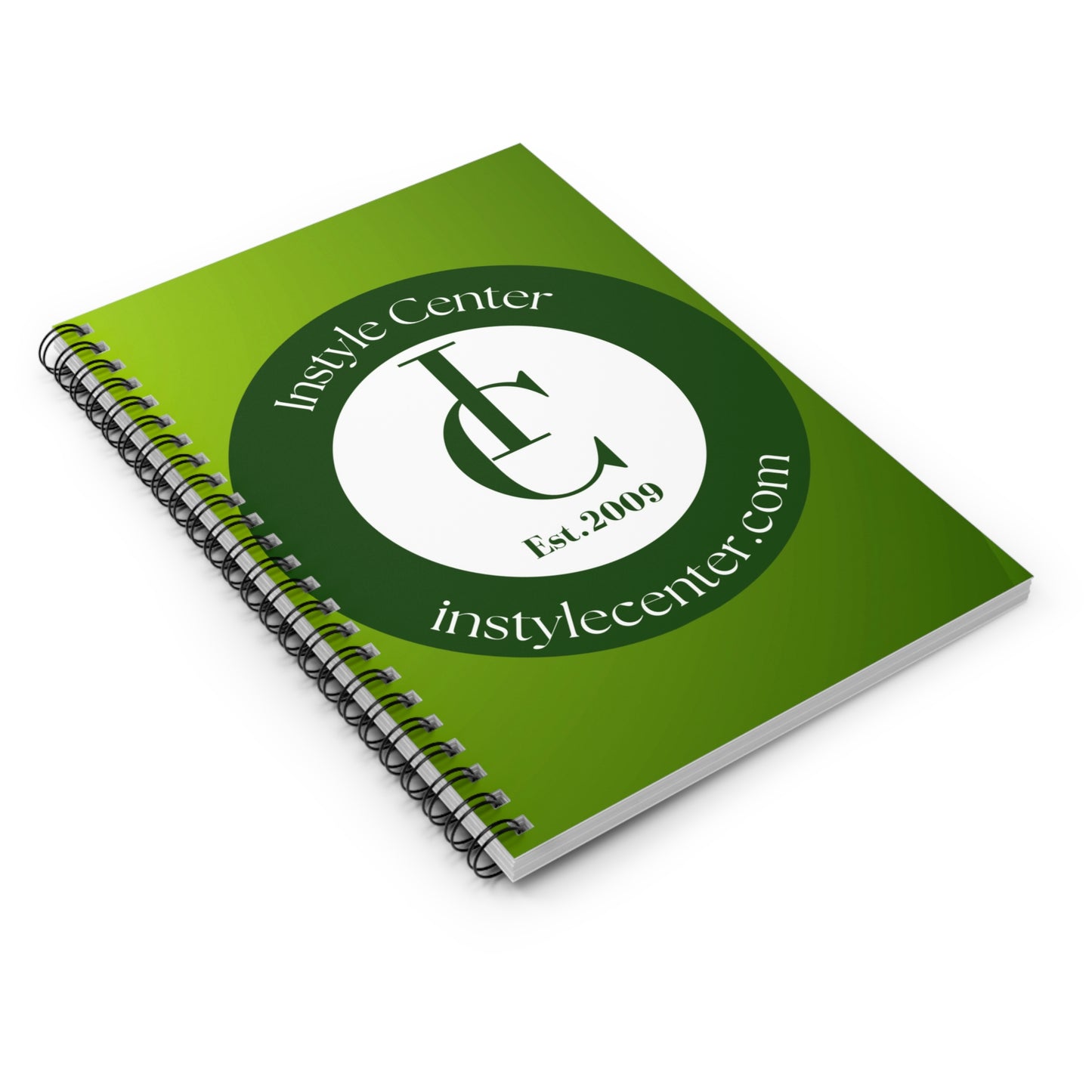 Personalized InStyle Center Spiral Notebook - Ruled Line, Green Design, Great for Journaling & Note-Taking